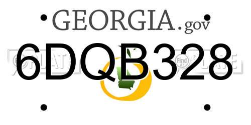 6DQB328 Georgia License Plate