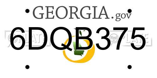 6DQB375 Georgia License Plate