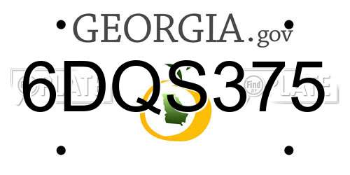 6DQS375 Georgia License Plate