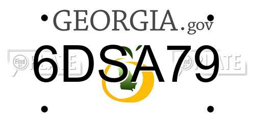 6DSA79 Georgia License Plate
