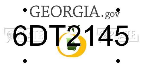 6DT2145 Georgia License Plate