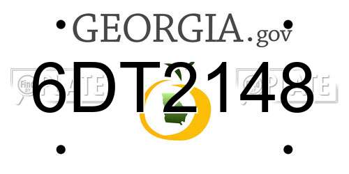 6DT2148 Georgia License Plate