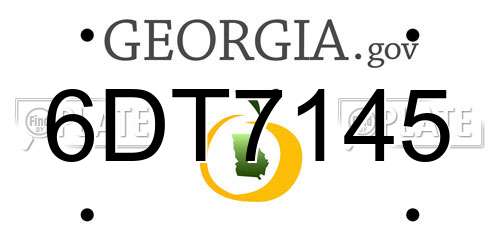 6DT7145 Georgia License Plate