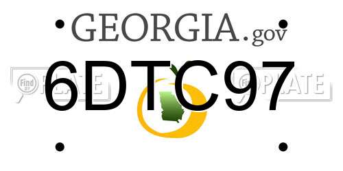 6DTC97 Georgia License Plate