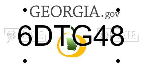 6DTG48 Georgia License Plate