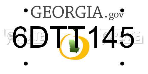 6DTT145 Georgia License Plate