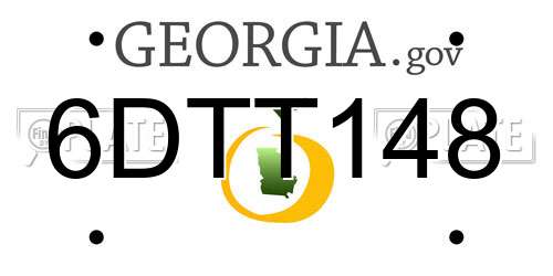 6DTT148 Georgia License Plate