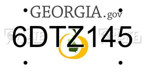 6DTZ145 Georgia License Plate