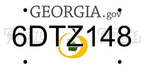 6DTZ148 Georgia License Plate