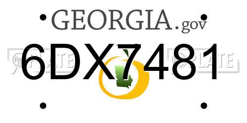 6DX7481 Georgia License Plate