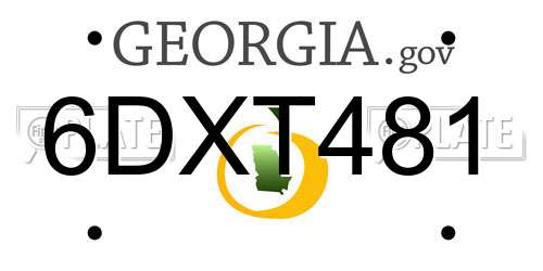 6DXT481 Georgia License Plate