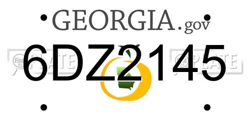 6DZ2145 Georgia License Plate