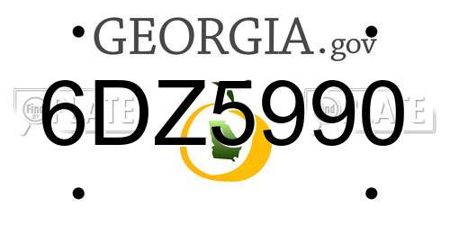 6DZ5990 Georgia License Plate
