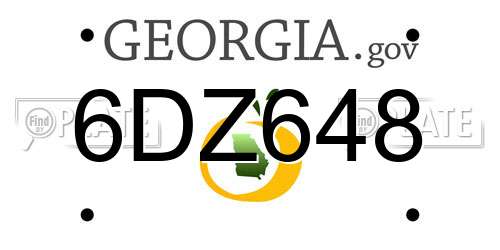 6DZ648 Georgia License Plate