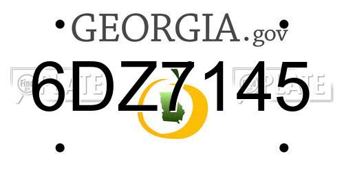 6DZ7145 Georgia License Plate