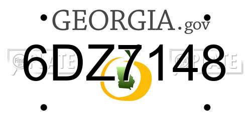 6DZ7148 Georgia License Plate