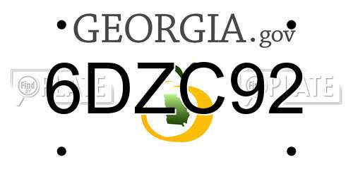 6DZC92 Georgia License Plate
