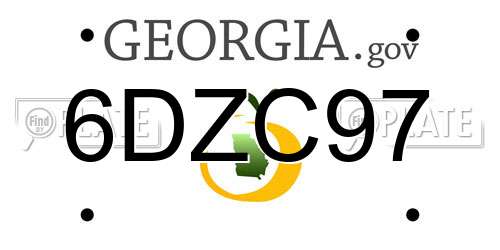 6DZC97 Georgia License Plate