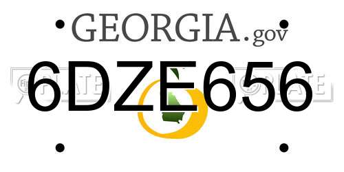 6DZE656 Georgia License Plate
