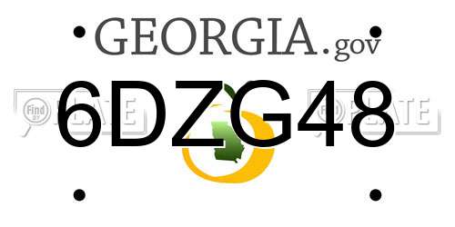 6DZG48 Georgia License Plate