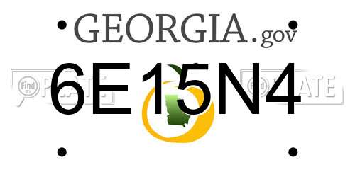 6E15N4 Georgia License Plate