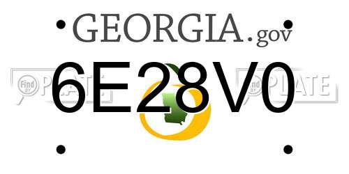 6E28V0 Georgia License Plate