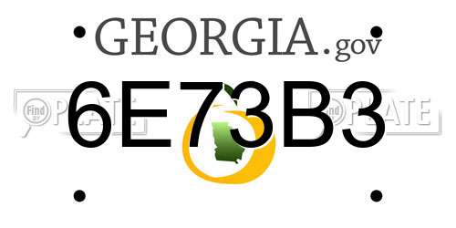 6E73B3 Georgia License Plate