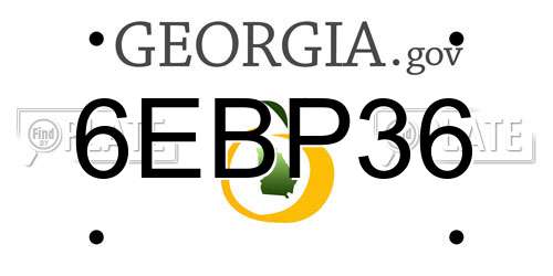 6EBP36 Georgia License Plate