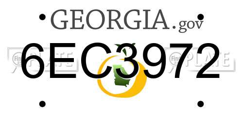 6EC3972 Georgia License Plate