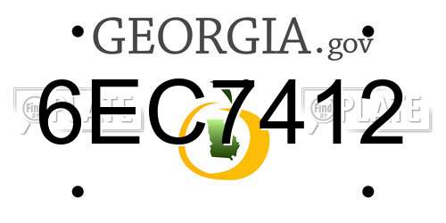 6EC7412 Georgia License Plate