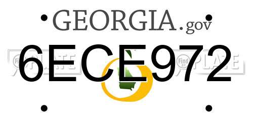 6ECE972 Georgia License Plate
