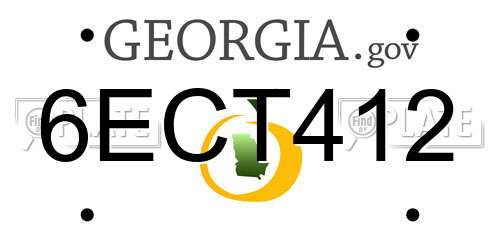 6ECT412 Georgia License Plate