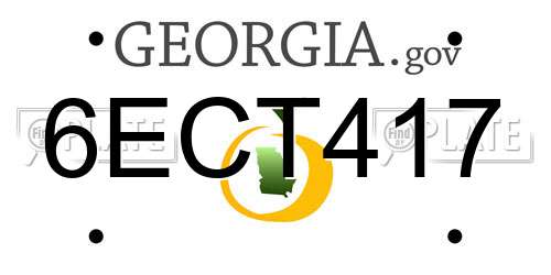 6ECT417 Georgia License Plate