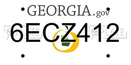 6ECZ412 Georgia License Plate