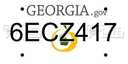 6ECZ417 Georgia License Plate