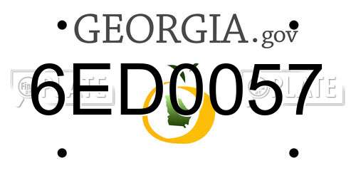 6ED0057 Georgia License Plate