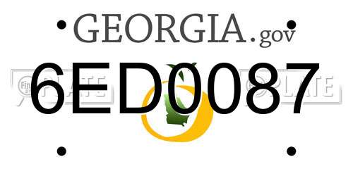 6ED0087 Georgia License Plate