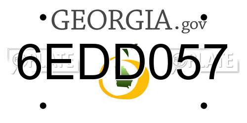 6EDD057 Georgia License Plate