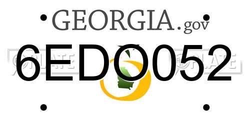 6EDO052 Georgia License Plate