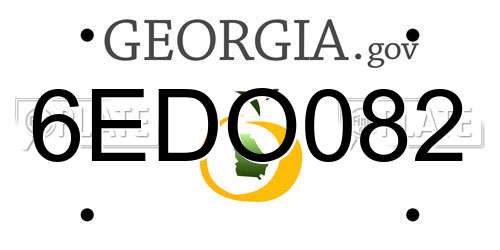 6EDO082 Georgia License Plate