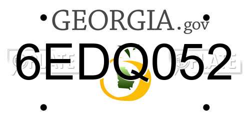 6EDQ052 Georgia License Plate