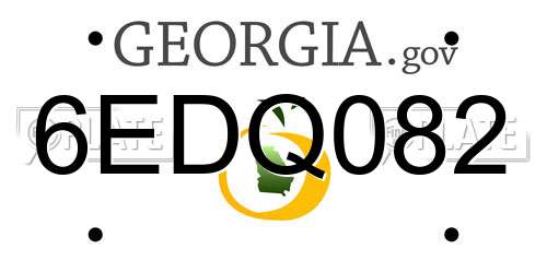 6EDQ082 Georgia License Plate