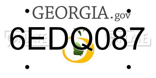 6EDQ087 Georgia License Plate