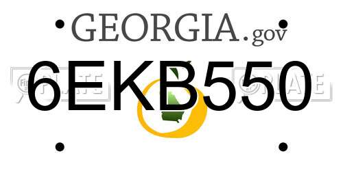 6EKB550 Georgia License Plate
