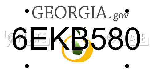 6EKB580 Georgia License Plate