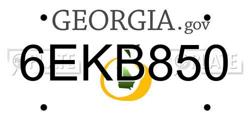6EKB850 Georgia License Plate