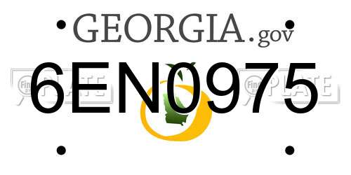 6EN0975 Georgia License Plate