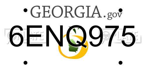 6ENQ975 Georgia License Plate