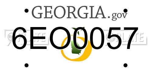 6EO0057 Georgia License Plate