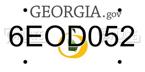 6EOD052 Georgia License Plate